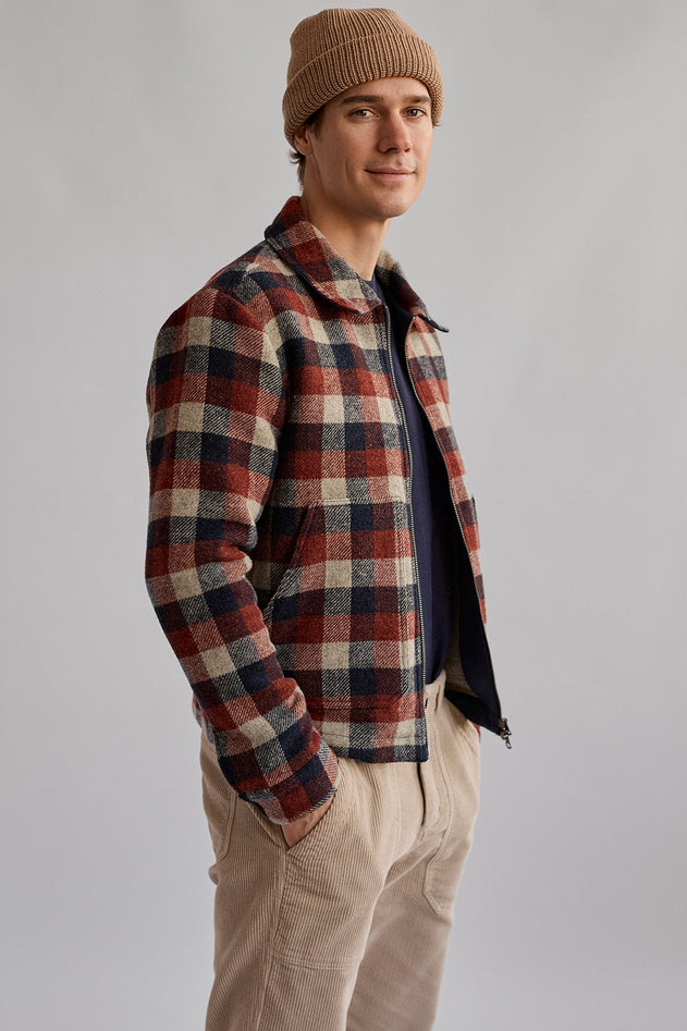 Ballycuggeran Jacket Navy Red Ecru Checks