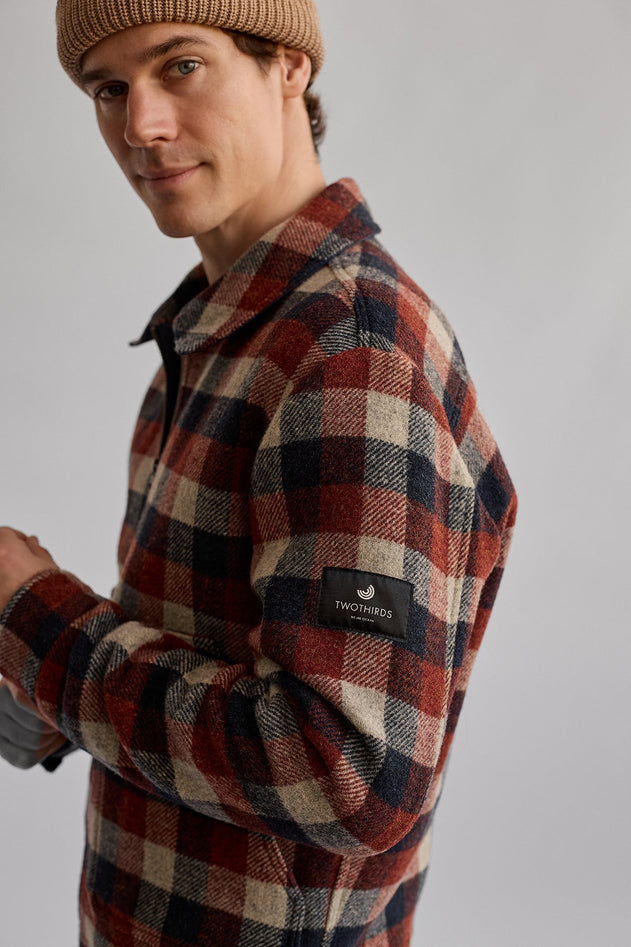 Ballycuggeran Jacket Navy Red Ecru Checks