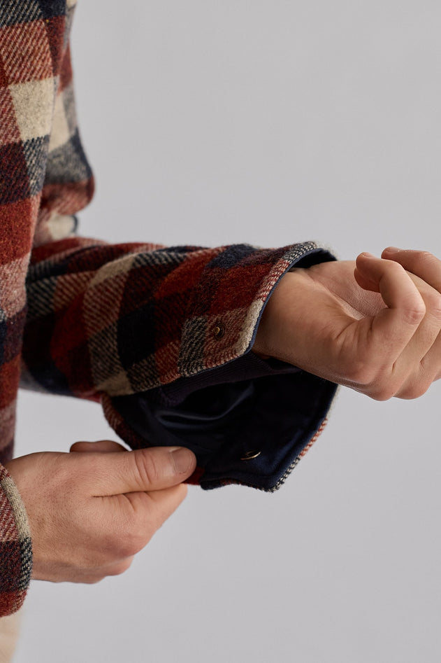 Ballycuggeran Jacket Navy Red Ecru Checks