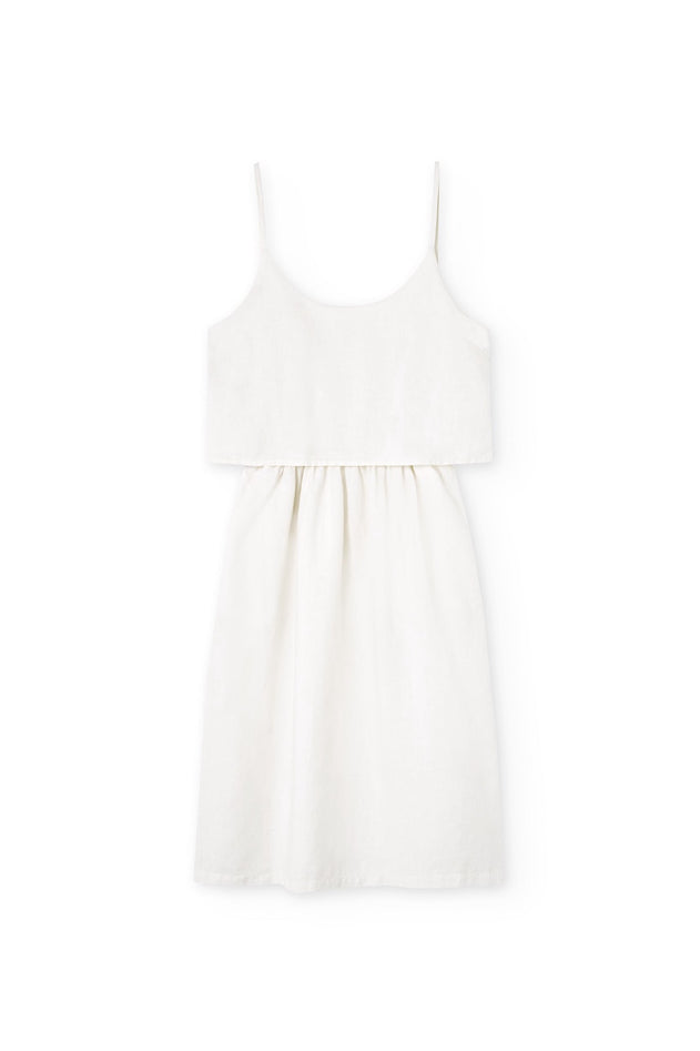 Henar Linen Blend Strap Dress White