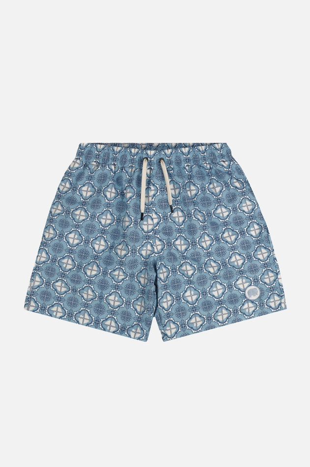 Men's Tiles Swim Shorts Light Blue