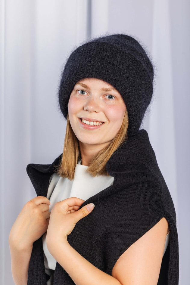Pippa Mohair Beanie Black