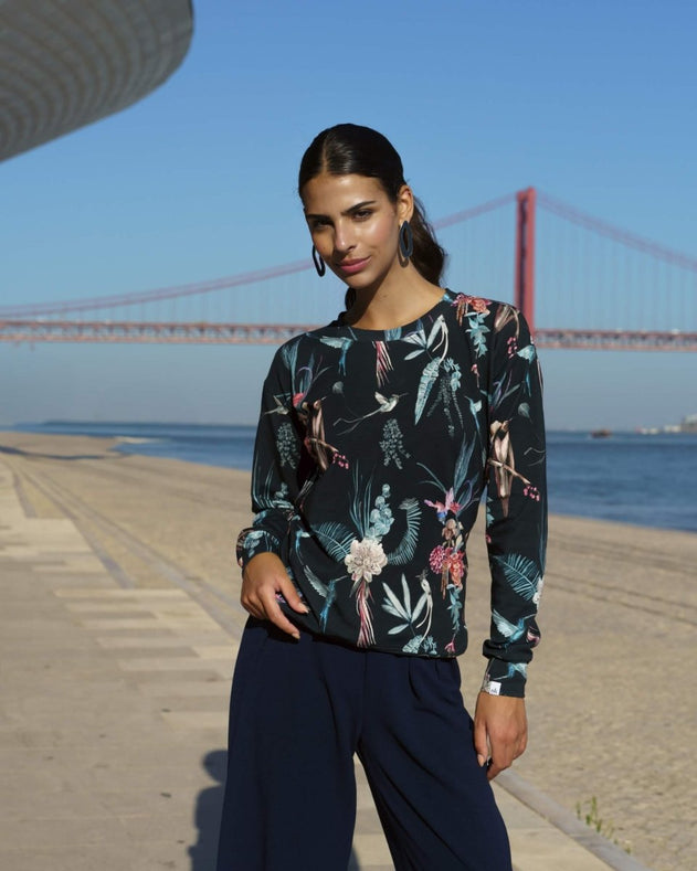 Casual Chic Print Shirt Bluebird - IVALO.COM