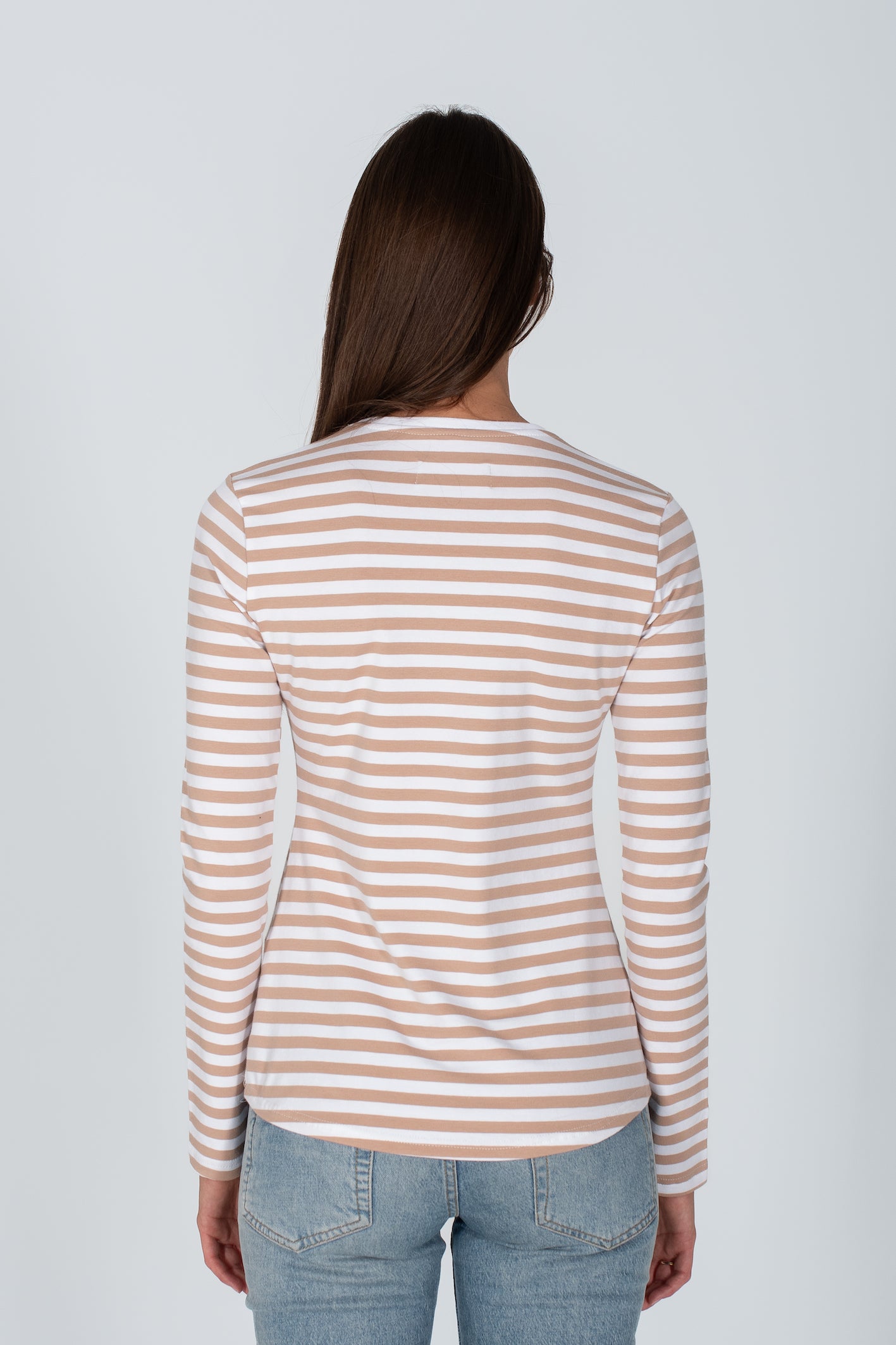 Longsleeve T-Shirt Beige Striped