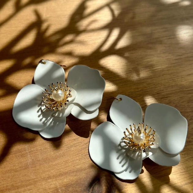 Butterfly Orchid Stud Earrings White