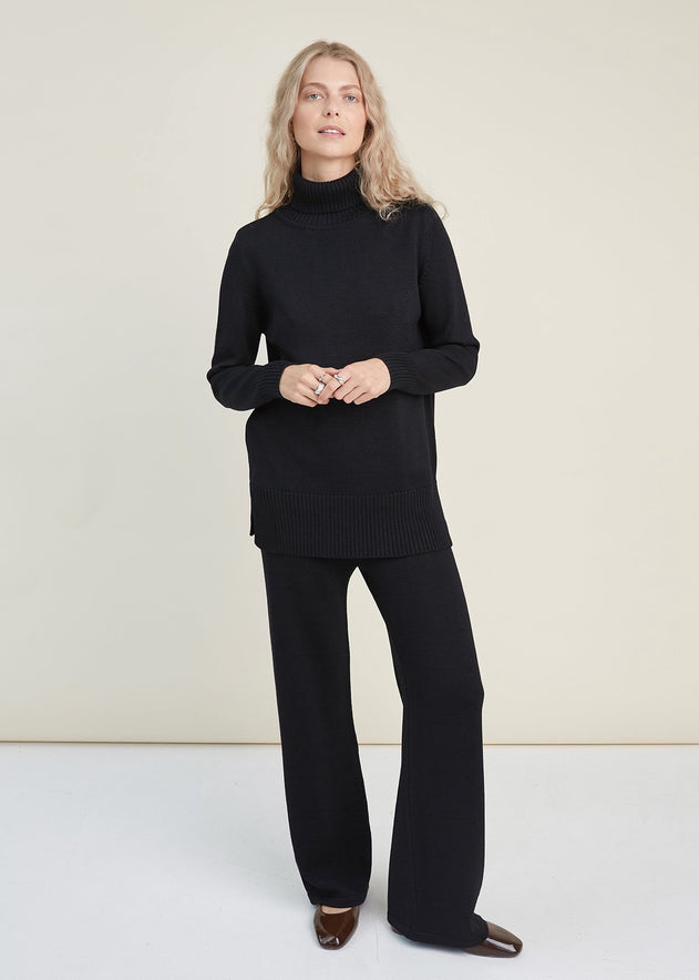 Knitted Merino Wool Pants & Sweater Set