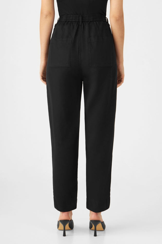 Sunshine Tapered Tencel Trousers Midnight Black