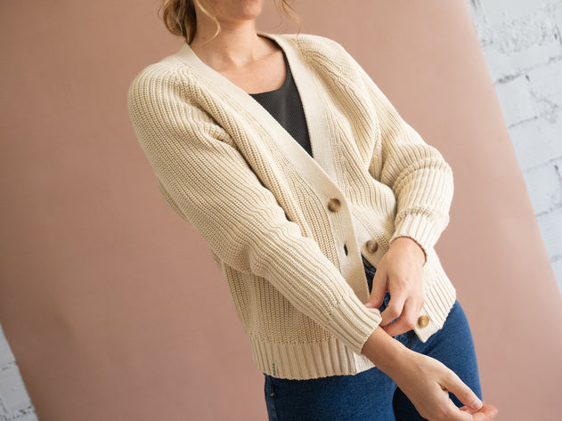 Golah Short Cardigan Natural White