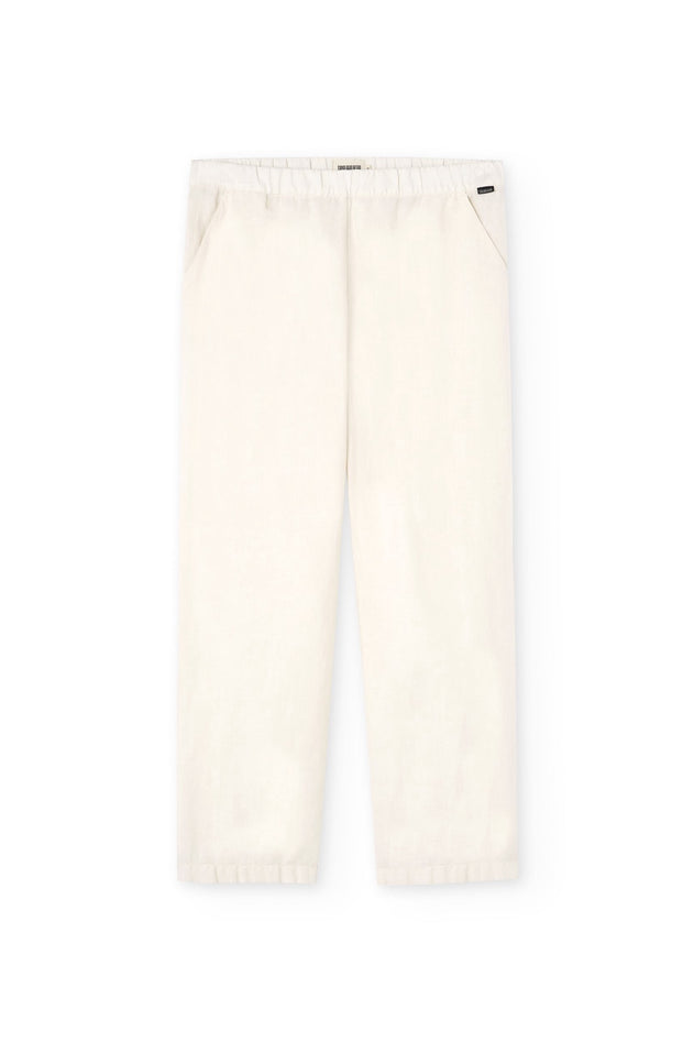 Henna Oversized Linen Blend Pants In White