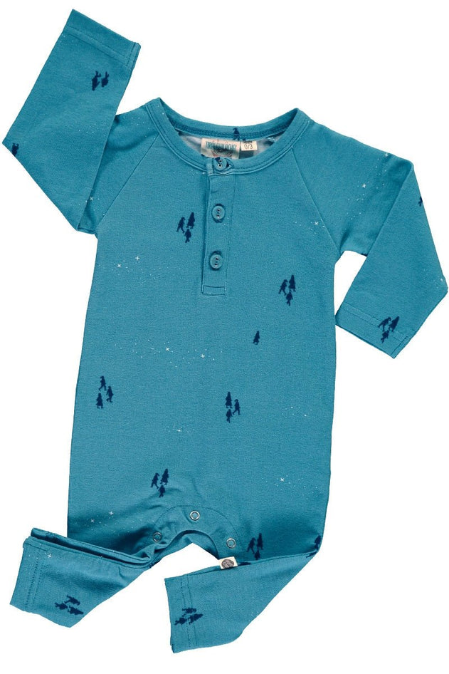 Baby's Long Sleeve Jumpsuit Opal Blue