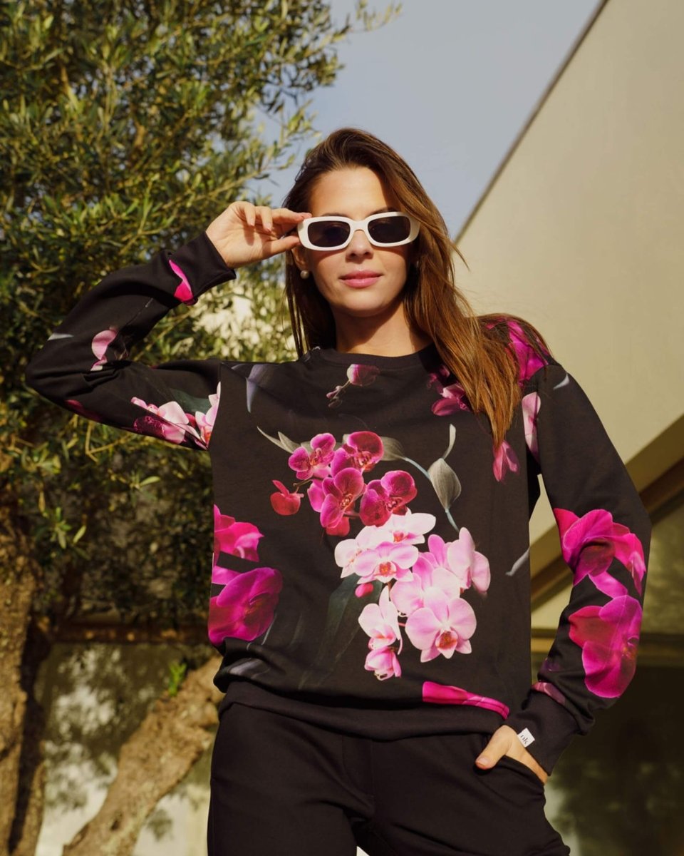 Casual Chic Print Shirt Black Orchid - IVALO.COM