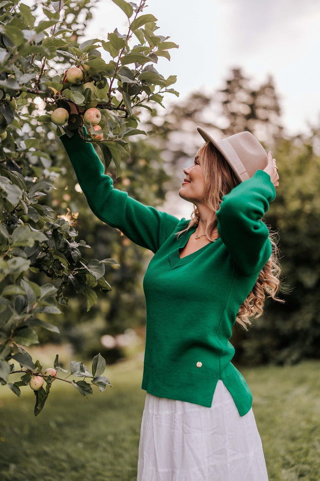 Kelly Merino Jumper Holly Green