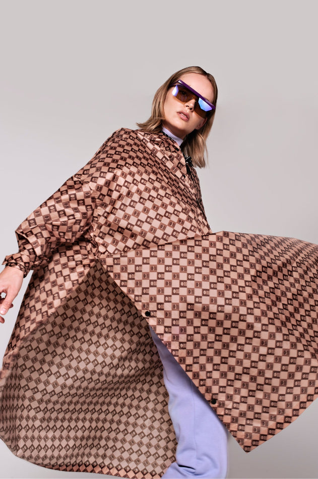 Damier Rain Poncho