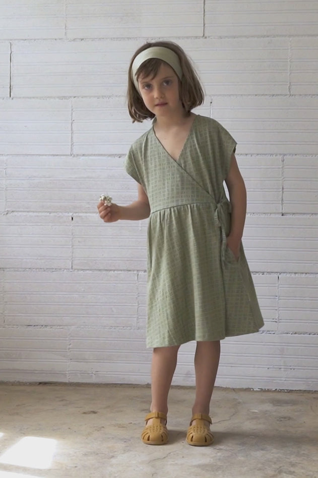 Kids' Hannia Wrap Dress Wicker Green