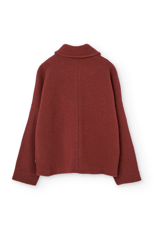 Merino Wool Short Coat in Red