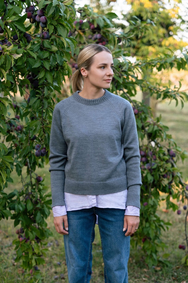 Crew Neck Merino Wool Sweater