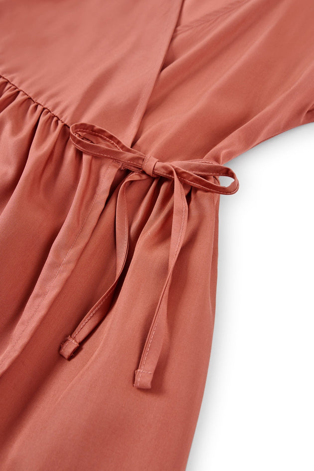 Hira TENCEL™ Wrap Midi Dress in Pink