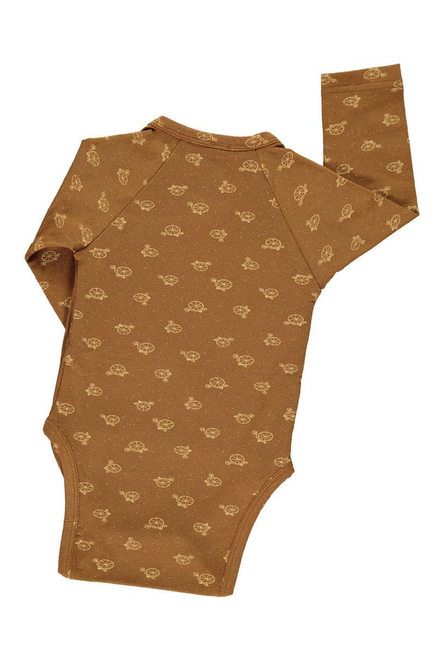 Baby's Long Sleeve Wrap Body Bicycle Brown