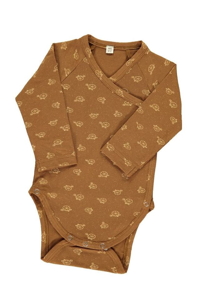 Baby's Long Sleeve Wrap Body Bicycle Brown