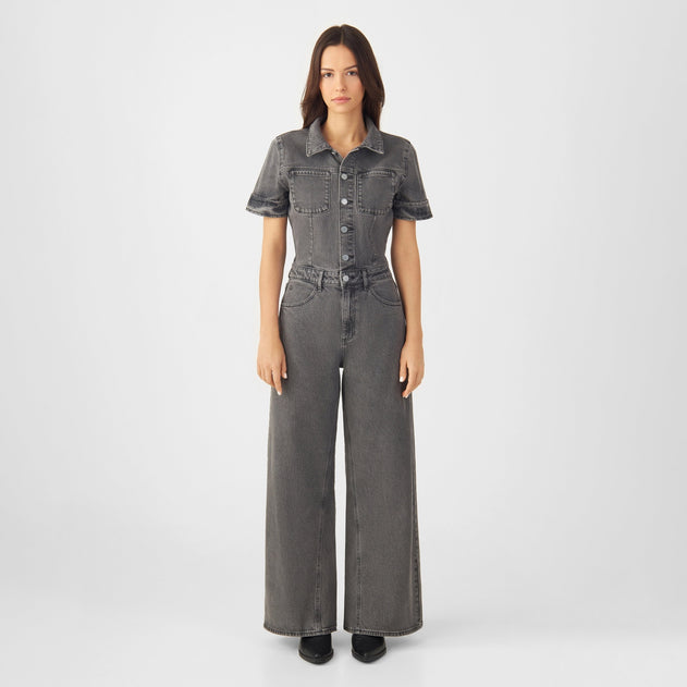 Twitter Minimal Stretch Overalls Dark Grey