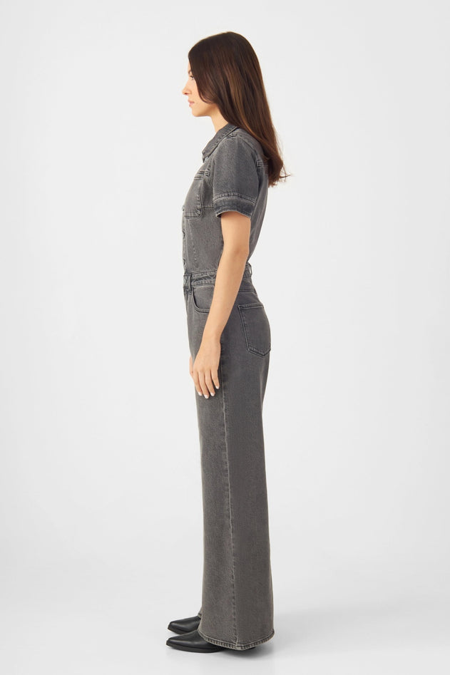 Twitter Minimal Stretch Overalls Dark Grey