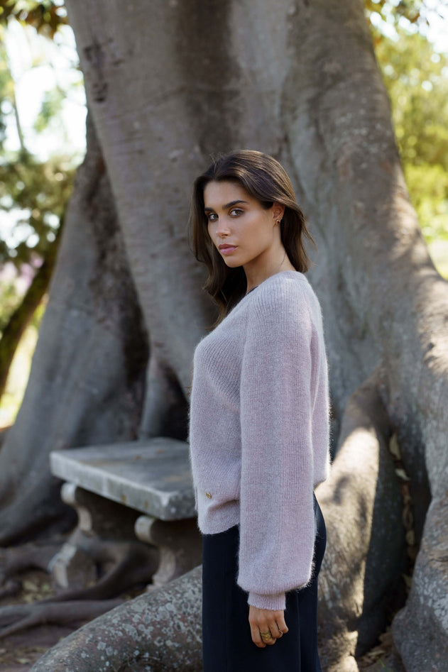 Elsie Mohair Cardigan Harbor Mist