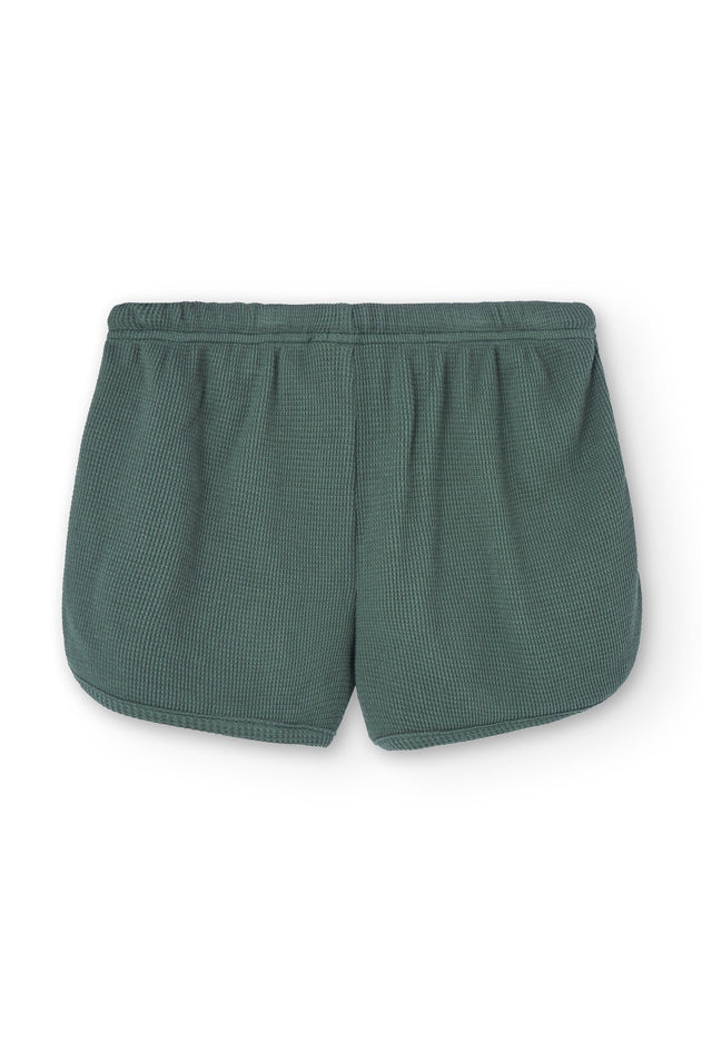 Kid's Huali Waffle Organic Cotton Shorts Blue