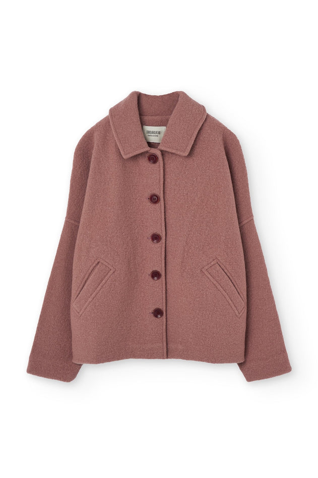 Merino Wool Short Coat in Pink