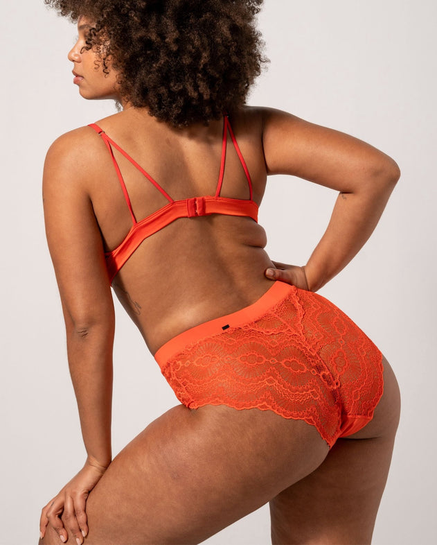 Highwaist Lace Briefs Medium Flow Period Panties Fiery Red