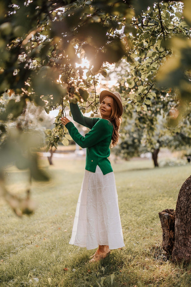 Kelly Merino Jumper Holly Green