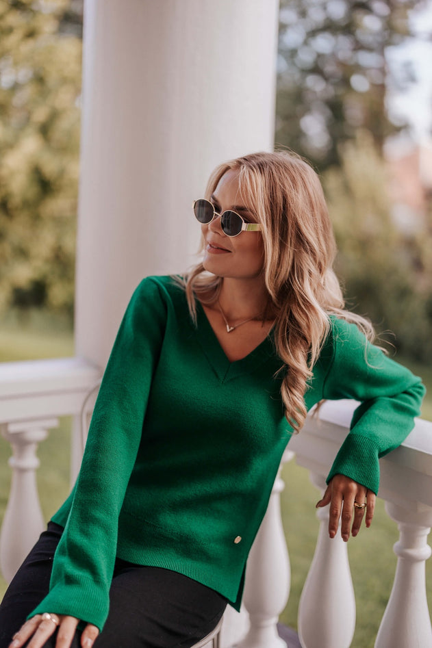 Kelly Merino Jumper Holly Green