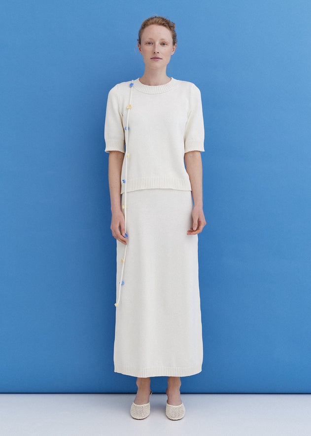 Knitted Cotton Short Sleeve Top