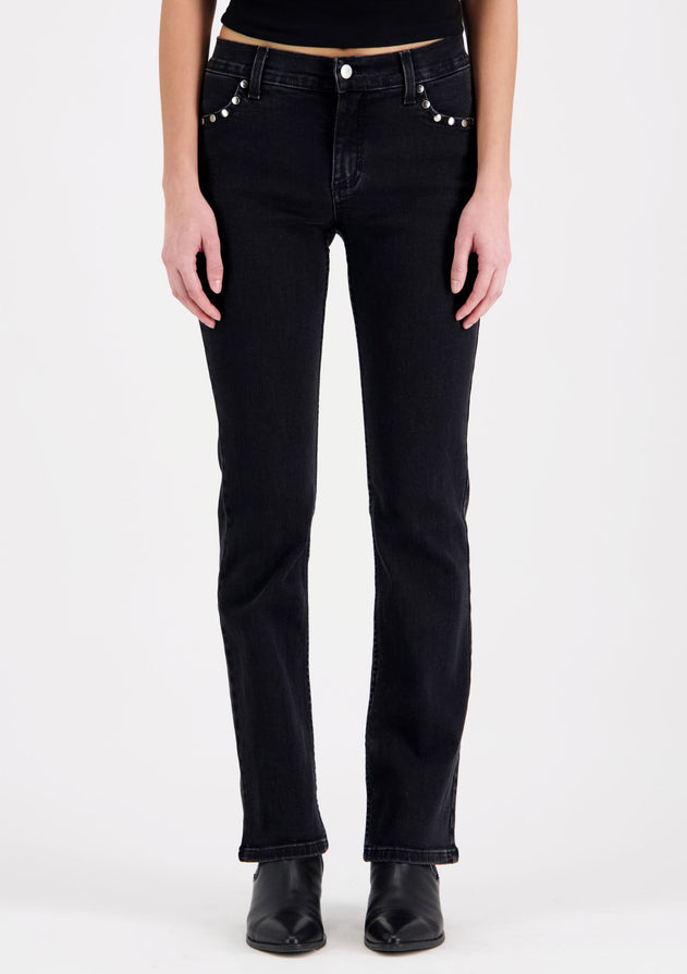 Emily Straight fit High Waist Jeans Dark Grey