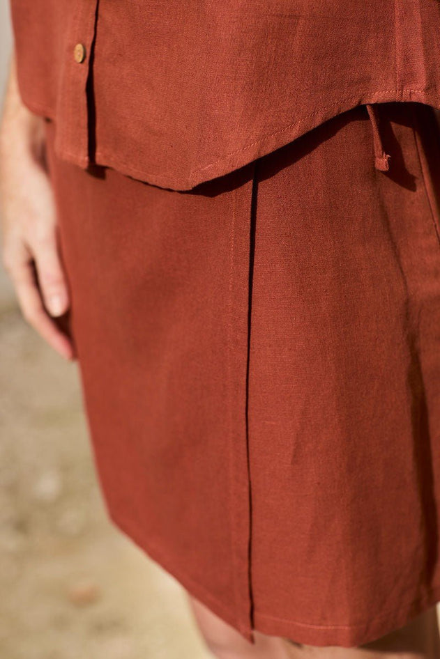 Famara Wrap Mini Skirt Rooibos Red