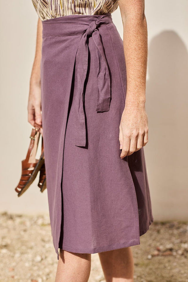 Fely Wrap Midi Skirt Purple