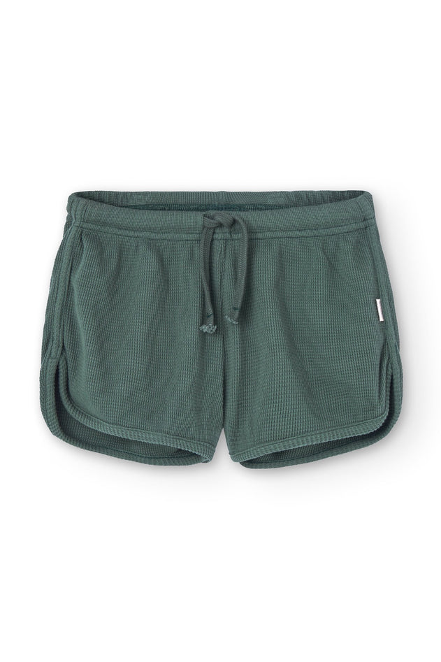 Kid's Huali Waffle Organic Cotton Shorts Blue