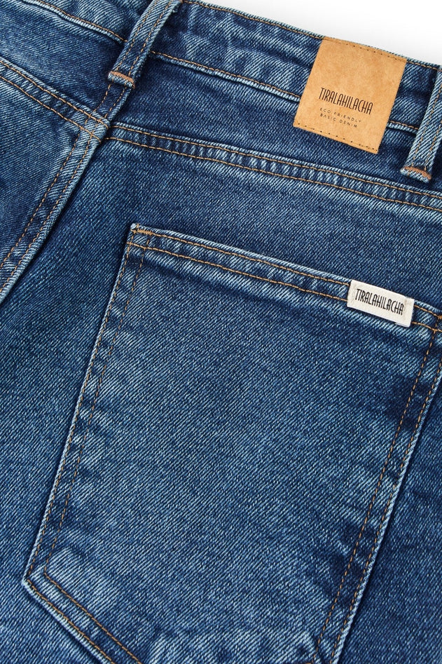 Gueda Momfit Denim Trousers Washed Blue