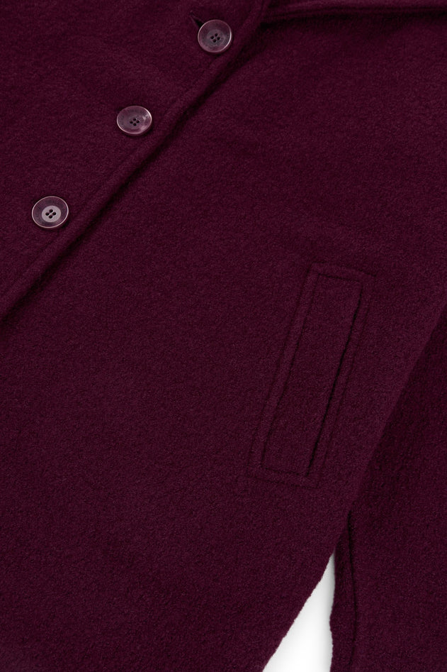 100% Merino Wool Oversized Coat in Purple