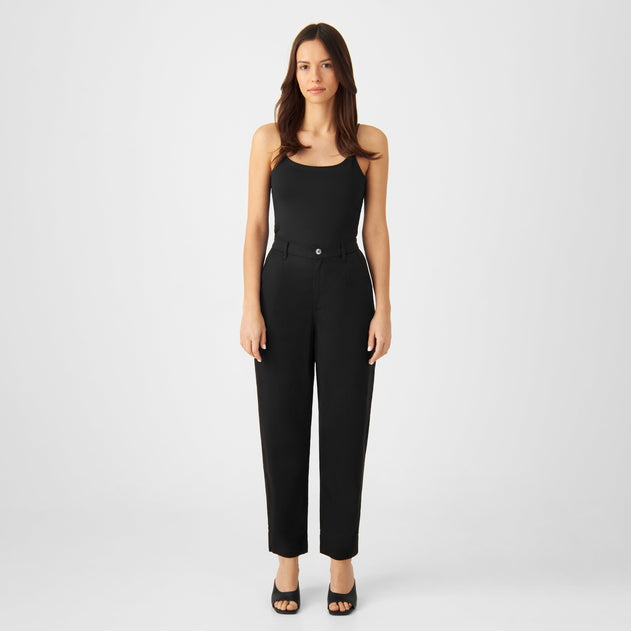 Sunshine Tapered Tencel Trousers Midnight Black