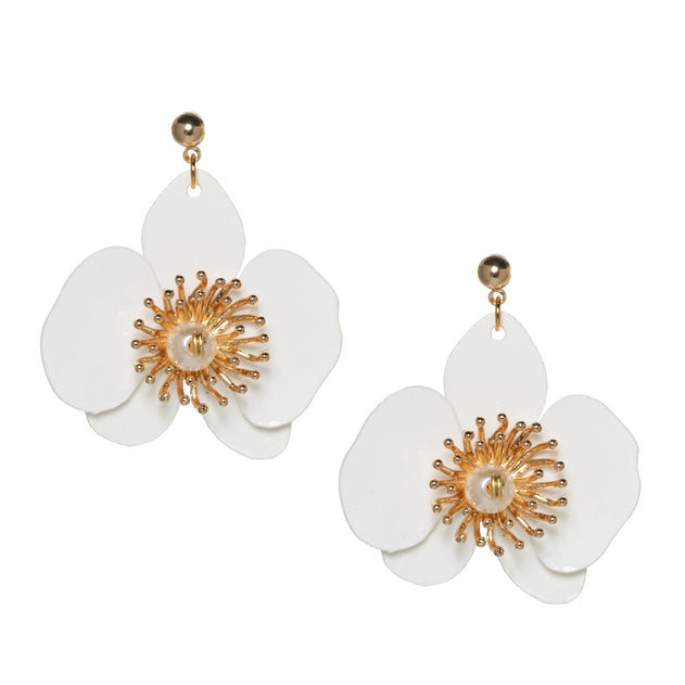 Small Butterfly Orchid Stud Earrings Scarlet