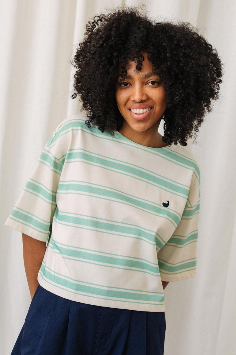 Fingal T-Shirt Mint Leaf Stripes - IVALO.COM