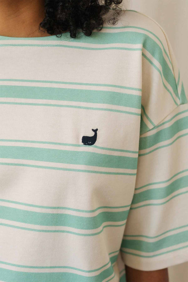 Fingal T-Shirt Mint Leaf Stripes - IVALO.COM
