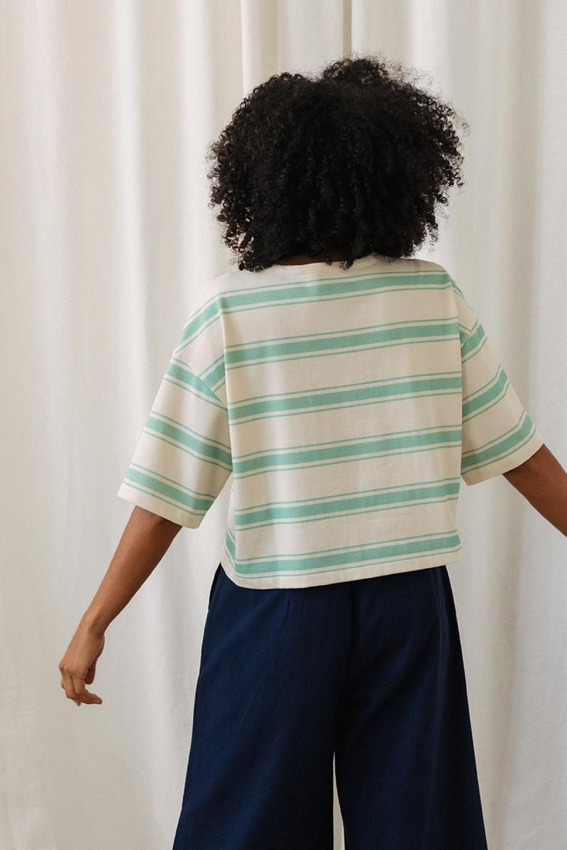 Fingal T-Shirt Mint Leaf Stripes - IVALO.COM