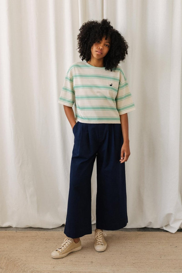 Fingal T-Shirt Mint Leaf Stripes - IVALO.COM