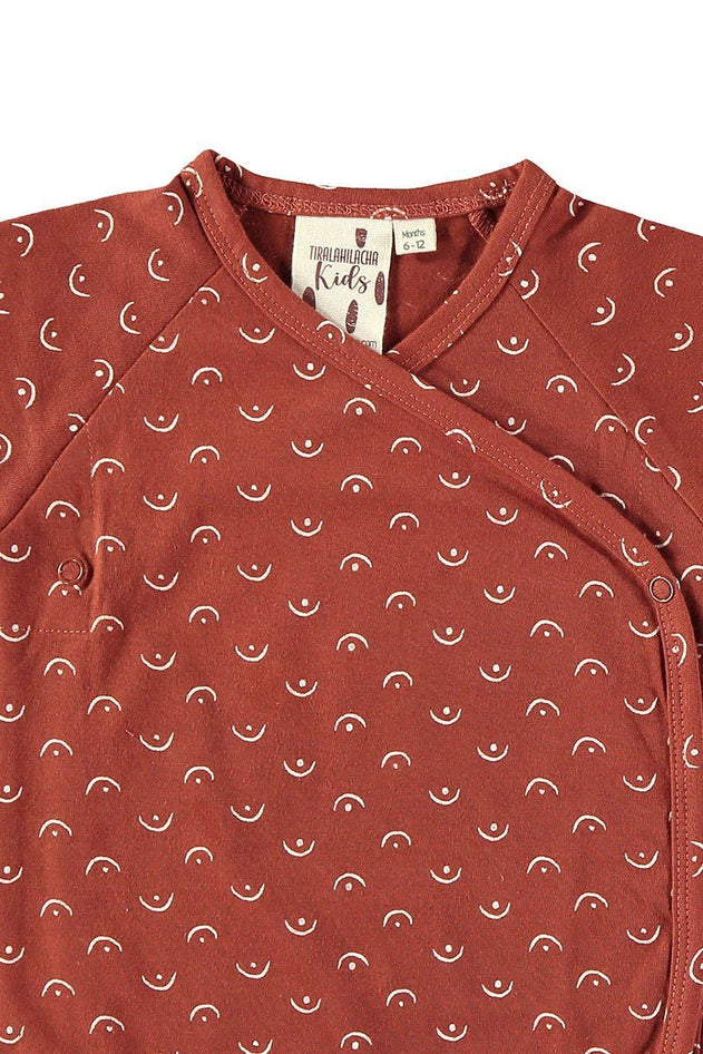 Baby's Organic Cotton Kimono Body Tits Red