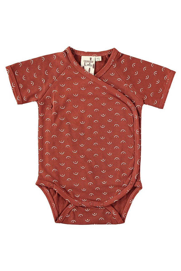 Baby's Organic Cotton Kimono Body Tits Red