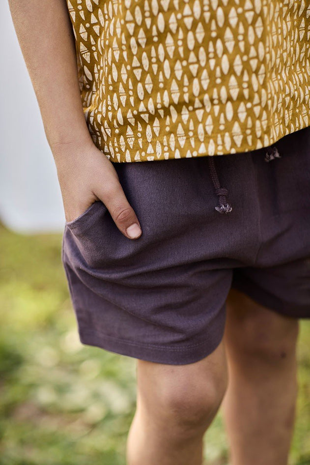 Kids' Linen And Organic Cotton Shorts Purple