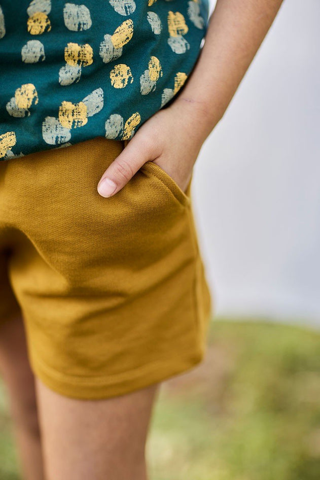 Kids' 100% Organic Cotton Shorts Mustard