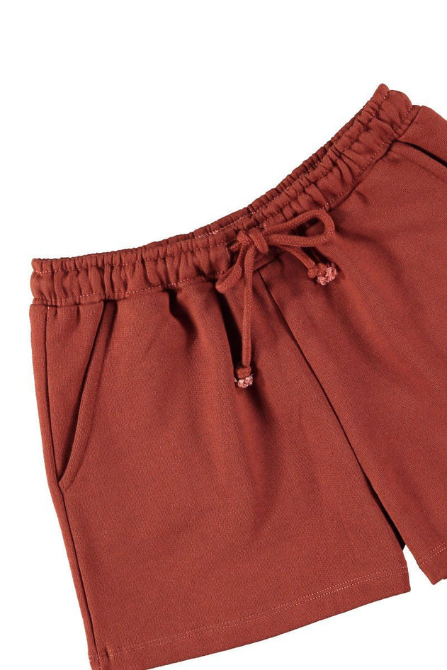 Kids' Linen And Organic Cotton Shorts Roiboos Red