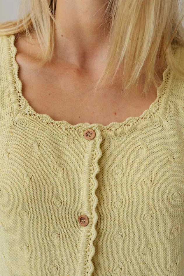 Froson Knit Top Yellow - IVALO.COM